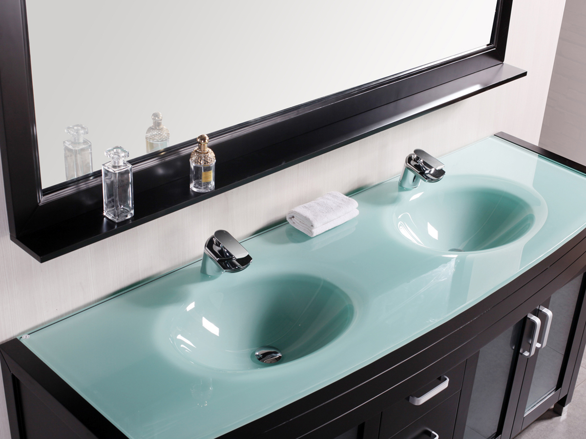 integrated glass bathroom sinks